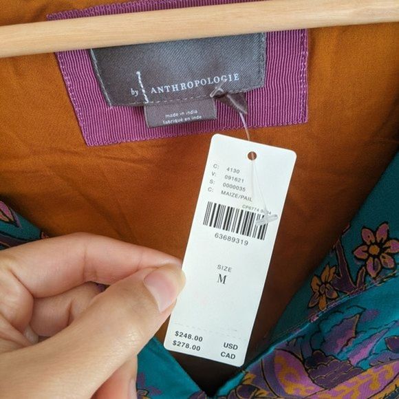 NWT Anthropologie Romantic Silk Tunic Floral Long Sleeve Boho Dress Medium - Picture 5 of 9